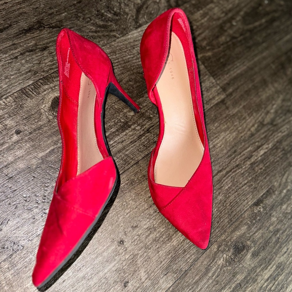 Red Velvet Pointed Toe Heels